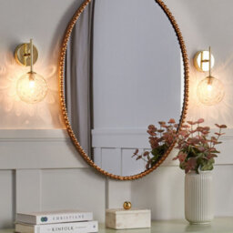 Beliani Set Of 2 Wall Lamps Beige And Gold Glass Metal - Modern Living Room Hallway Bedroom Lighting - thumbnail 1