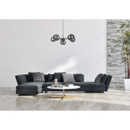 Luminosa Lighting Luminosa Kaliope Multi Arm Pendant Ceiling Light Black Smoky Glass Shade 6X E27 - thumbnail 2