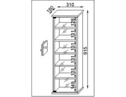 Vcm Cd Dvd Wall Rack Cabinet Loposa Glass Door - thumbnail 5