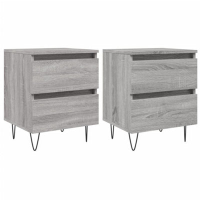 Berkfield Elegant Bedside Cabinets 2 Pcs Grey Sonoma 40X35X50 Cm Engineered Wood - image 1