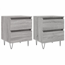 Berkfield Elegant Bedside Cabinets 2 Pcs Grey Sonoma 40X35X50 Cm Engineered Wood - thumbnail 1