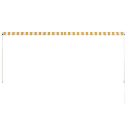 Walplus Retractable Awning Garden Sun Shade Canopy Gazebo For Back Door, Porch, Patio 300X150 Cm Yellow And White - thumbnail 5