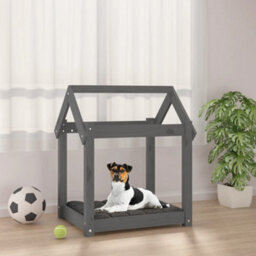 Walplus Dog Bed Grey 61X50X70 Cm Solid Wood Pine