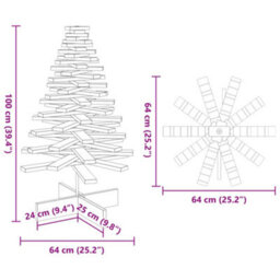 Berkfield Wooden Christmas Tree For Decoration 100 Cm Solid Wood Pine - thumbnail 8