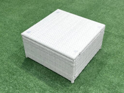 Fimous Wicker Pe Rattan Sofa Garden Furniture Set Armchair Square Coffee Table Side Table Light Grey - thumbnail 5