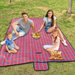 Ram Online Armo Extra Large Red Tartan Picnic Blanket Beach Food Mat - thumbnail 1