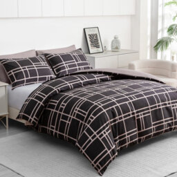 Lazzaro Brushed Reversible Duvet Cover Set With Matching Fitted Sheet - thumbnail 2