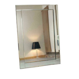 60X90Cm Chloe Silver Glass Frame Rectangle Bevelled Modern Wall Mirror