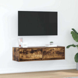 Berkfield Tv Cabinet Smoked Oak 100X31X25,5 Cm Engineered Wood - thumbnail 1