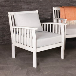 Charles Bentley Fsc Acacia White Washed 4 Piece  Garden Outdoor Lounge Set - thumbnail 3