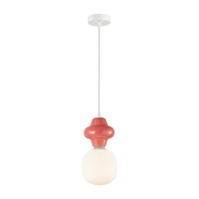 Luminosa Lighting Luminosa Latera Small Slim Pendant Ceiling Light Red, Matt White - image 1