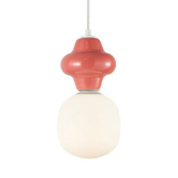 Luminosa Lighting Luminosa Latera Small Slim Pendant Ceiling Light Red, Matt White - thumbnail 3