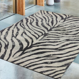 Grey Abstract Modern Easy To Clean Animal Rug For Dining Room -200Cm X 290Cm - thumbnail 1