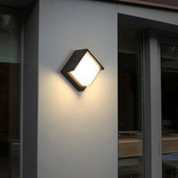 CGC Lighting Cgc Sophia Square Black & White Led Outdoor Garden Porch Wall Or Ceiling Light - thumbnail 1