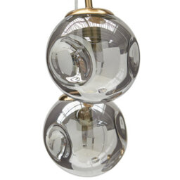 Wyld and Coco Bea 5-Light Pendant Lamp, Transparent Glass Shades, Brushed Brass-Iron Frame, Modern Living And Dining Light - thumbnail 5