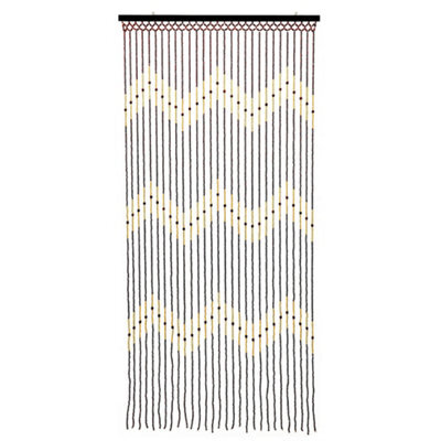 JVL Tuscany Wooden Beaded Door Curtain - Wave Design - image 1