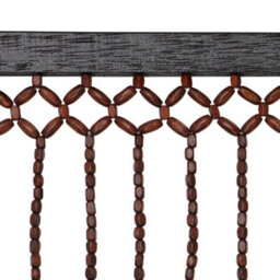 JVL Tuscany Wooden Beaded Door Curtain - Wave Design - thumbnail 2