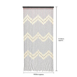 JVL Tuscany Wooden Beaded Door Curtain - Wave Design - thumbnail 6