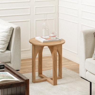 MH London Viera Solid Wood Side Table Living Room Wooden Side Table Bedside Blonde Natural Side Table - image 1