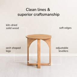 MH London Viera Solid Wood Side Table Living Room Wooden Side Table Bedside Blonde Natural Side Table - thumbnail 4