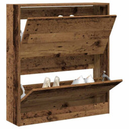 Walplus Shoe Cabinet Old Wood 80 X 21 X 87.5 Cm Engineered Wood - thumbnail 3