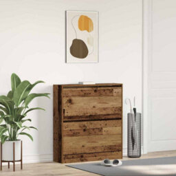 Walplus Shoe Cabinet Old Wood 80 X 21 X 87.5 Cm Engineered Wood - thumbnail 1