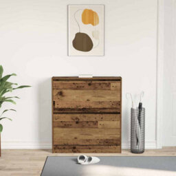 Walplus Shoe Cabinet Old Wood 80 X 21 X 87.5 Cm Engineered Wood - thumbnail 4