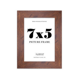 "4X4"" Walnut Picture Frame - 4X4"" Square Frame With 2X2"" Mount For 4X4""/2X2"" Pictures Moderrn Style Thin Edge, 1 Pack" - thumbnail 1