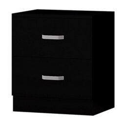 FWSTYLE 3 Piece Bedroom Furniture Set Matt Black Finish - thumbnail 5