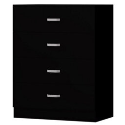 FWSTYLE 3 Piece Bedroom Furniture Set Matt Black Finish - thumbnail 4