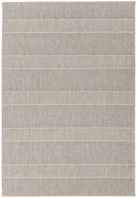Beige Outdoor Rug, Striped Stain-Resistant Rug For Patio Decks Garden Balcony, 4mm Modern Outdoor Rug-80Cm X 150Cm - image 1