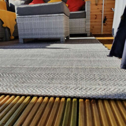 Beige Outdoor Rug, Striped Stain-Resistant Rug For Patio Decks Garden Balcony, 4mm Modern Outdoor Rug-80Cm X 150Cm - thumbnail 4