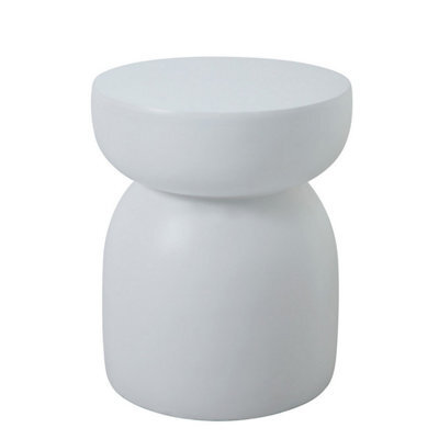 Nordlys Side Table In White Magnesite Indoor Outdoor Modern Design Style Living Room - image 1