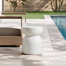 Nordlys Side Table In White Magnesite Indoor Outdoor Modern Design Style Living Room - thumbnail 4