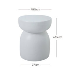 Nordlys Side Table In White Magnesite Indoor Outdoor Modern Design Style Living Room - thumbnail 6
