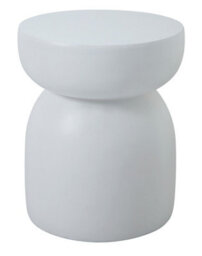 Nordlys Side Table In White Magnesite Indoor Outdoor Modern Design Style Living Room - thumbnail 2