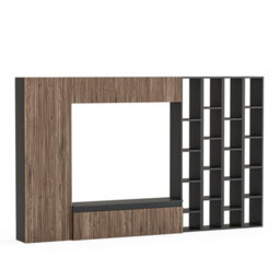 Decorotika Napoli Moduler Modern Tv Unit Wall Mount Black Alina - thumbnail 4