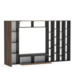 Decorotika Napoli Moduler Modern Tv Unit Wall Mount Black Alina - thumbnail 5