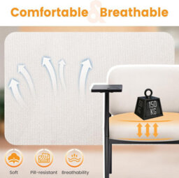 Comhoma Accent Chair Fabric Modern With 180 Degree Rotating Small Table Thick Soft Padded Seat Lounge Occasional Bedroom Chair - thumbnail 6