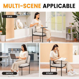 Comhoma Accent Chair Fabric Modern With 180 Degree Rotating Small Table Thick Soft Padded Seat Lounge Occasional Bedroom Chair - thumbnail 7