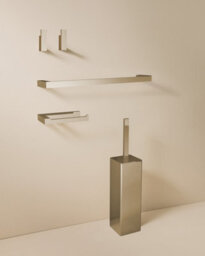 Cosmic Bathroom Accessory Set, Silver Gloss, 5 Pieces, 2X Hooks, Toilet Brush And Holder, Toilet Paper Holder, Towel Rail - thumbnail 2