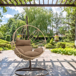 Hanging Chair Fat0091 Comfort Egg Style Swing Chair 105 197Cm With Cushion Weather Resistant Basket - thumbnail 3