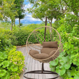 Hanging Chair Fat0091 Comfort Egg Style Swing Chair 105 197Cm With Cushion Weather Resistant Basket - thumbnail 2