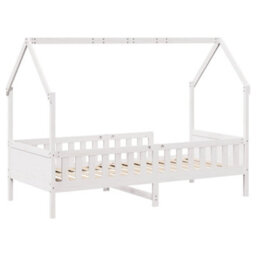 Berkfield Kids' House Bed Frame Without Mattress White 90X200 Cm Pine - thumbnail 6