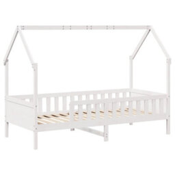 Berkfield Kids' House Bed Frame Without Mattress White 90X200 Cm Pine - thumbnail 3