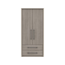 Burlington 2 Door Combi Robe - Fired Earth And Grey Oak On Express Delivery And Ready Assembled - thumbnail 1