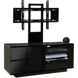 "Homeology Gallus Gloss Black With 2-Black Drawers And 3-Shelves 32""-55"" Led/lcd/plasma Cabinet Tv Stand With Mounting Arm" - thumbnail 4