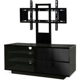 "Homeology Gallus Gloss Black With 2-Black Drawers And 3-Shelves 32""-55"" Led/lcd/plasma Cabinet Tv Stand With Mounting Arm" - thumbnail 2
