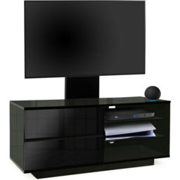 "Homeology Gallus Gloss Black With 2-Black Drawers And 3-Shelves 32""-55"" Led/lcd/plasma Cabinet Tv Stand With Mounting Arm" - thumbnail 3