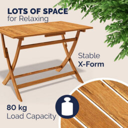 Casaria Sydney Wooden Garden Dining Table And Chairs Set, 4 Seater, Fsc Certified Acacia Wood, Chairs With Armrests, 5 Piece - thumbnail 6